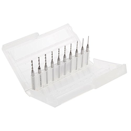 0.7mm-1.6mm PCB Print Circuit Board Drill Bits, Carbide Micro Drill Bits, Pack of 10