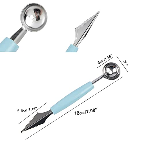 2 Pack Melon Baller Scoop,Stainless Steel Fruit Decoration Carving