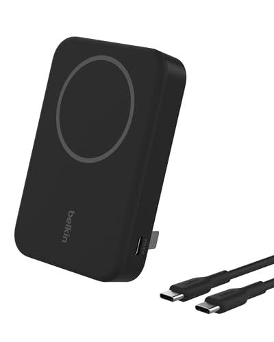 Belkin BoostCharge Pro Kabellose Powerbank 10000mAh mit Qi2, MagSafe-Kompatibles Tragbares Ladegerät mit Integriertem Ständer, für iPhone 17, iPhone A