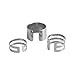 TQS Fashion Ring Multi Adjustable Simple Stacking 3 Pcs Silver Plated Rings Set for Women