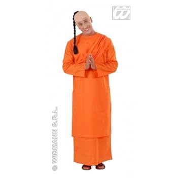 Mens Hare Krishna Buddhist Monk Robe Orange Cloak Religious Fancy ...