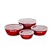 KitchenAid KC176BXERA Prep Bowls with Lids, Set of 4, Red