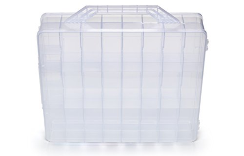 Bins & Things Thread Spools Storage Case | Nail Polish Organizer (48 Slots) Heavy-Duty Sewing, Embroidery, and Craft Box | Essential Oils Organizer | Travel-Friendly Carry Handle