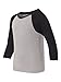 Next Level Big Boy's 3/4-Sleeve Rib-Knit T-Shirt_XS_Black/Dark Heather Gray