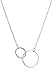 Sterling Silver with Two Circles Pendant Chain Necklace, 16