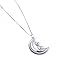 DAOCHONG Sterling Silver Always My Sister Forever My Friend Moon Double Love Heart Pendant Necklace, 18