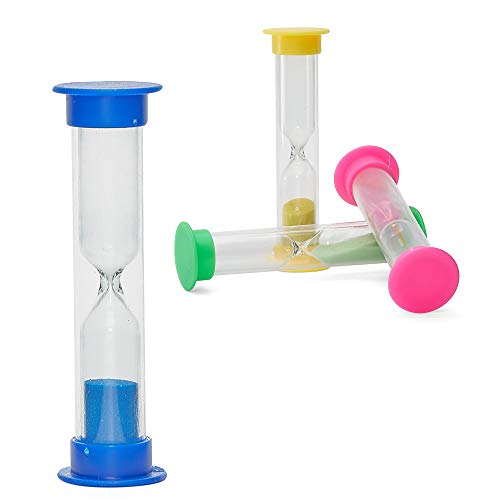 Srenta 3.5" Colorful Sand Timer Hourglasses, 2 Minutes Glass Tube, Mini Sandglass Sand Clock Timer, Pack of 24