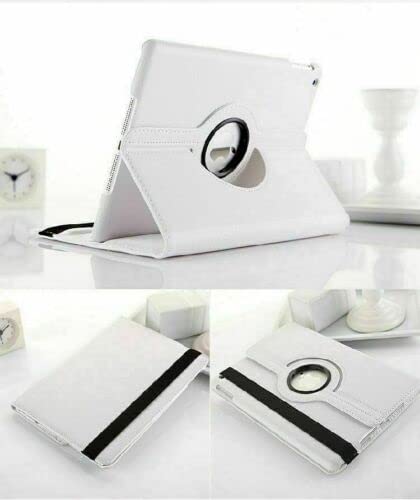 PU Leather Rotate Stand Case for iPad 9.7 inch 5th/6th Generation 2017/18 and For iPad Air 1st Generation and iPad Air 2 2013/14 (White)