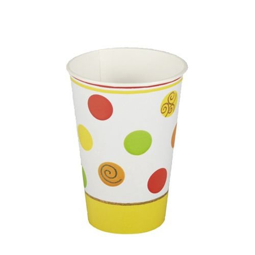 Papstar 11289 Paper Cups 14 Boxes of 10 Cups 0.2 Litres Diameter 7-9.7 cm with Decorative Ball Pattern