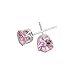 CAETLEPink Crystal Zironia Bling Bling Shine Gem Mounted Stud Earrings