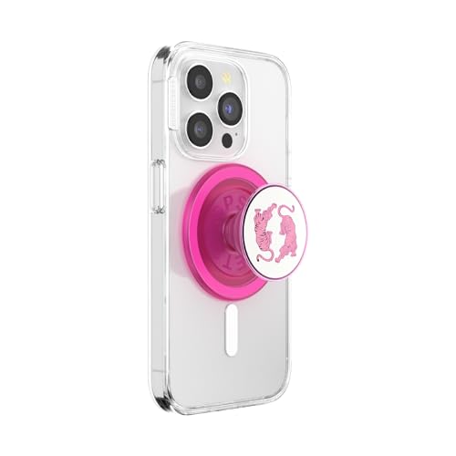 PopSockets: PopGrip Round für MagSafe - Inklusive Adapterring für MagSafe - Ausziehbarer Sockel und Griff mit einem Austauschbarem Top für Smartphones