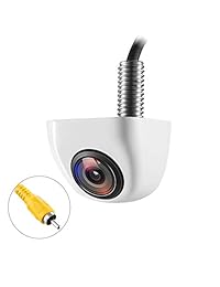 Cámara de visión trasera de respaldo, blanco   IP69K Gran visión nocturna a prueba de agua, HD y Súper gran angular Metal, Estilo OEM, Cámara de respaldo de vista trasera, reversa, para camionetas de vehículos SUV RVs Furgonetas (blanco)