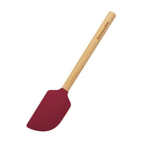 KitchenAid Universal Bamboo Handle Scraper Spatula, 11Inch, Red