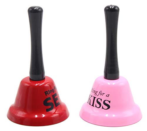 HYPYRANOW 2 Pack Ring for Funny Red & Adorable Kiss Bell Cute Party Toy - Great Creative Novelty Funny St Patrick's Day Gifts & Hilarious Valentines for a Party