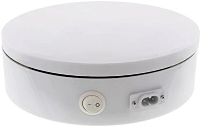 Albinar 8" Diameter 66 lb Max Capacity 360° Electric Rotating Turntable Display for product, models, jewelry, cake, White