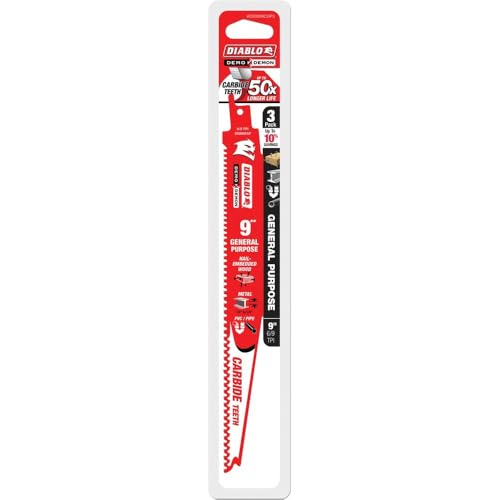 Diablo Demo Demon Carbide Teeth Reciprocating Saw Blades, 9" Length, 3-Pack photo 4