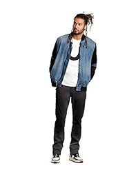 True Religion Jeans rectos con solapa en los bolsillos traseros para hombre