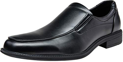 VEPOSE Men's Slip on Dress Shoes Formal Square Toe Loafer Oxfords(10,Dress Loafers-817-Black)