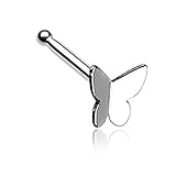 Dainty Butterfly Icon Nose Stud Ring - Sold as a Pair