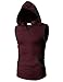 H2H Mens Fashion Sleeveless Hoodies with Pocket WINE US S/Asia M (CMTTK015)