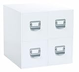 4-Drawer Craft Organizer Cube, White