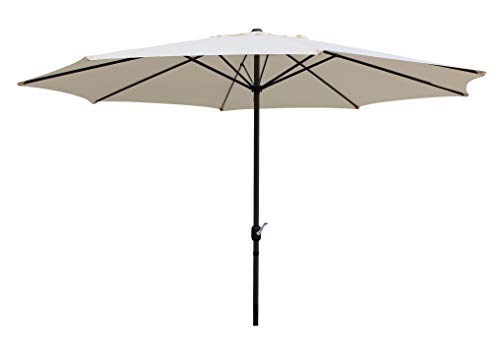 Pure Home & Garden XXL Kurbelschirm Sunny rund 400 cm natur, mit UV-Schutz 40 Plus und abnehmbarem Bezug