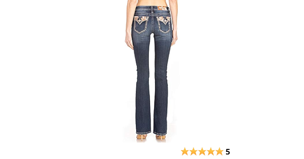 Miss Me Women's Mid-Rise Boot Cut Jeans 