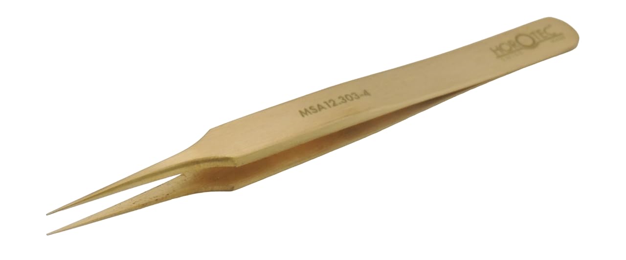 Horotec MSA12.303 Precision Tweezers for Watchmaking, Brass, Excellent Workmanship, Swiss Made, Various Sizes to Choose From (12.303-4)