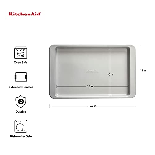 KitchenAid Nonstick Aluminized Steel Baking Sheet, 10x15Inch, Silver