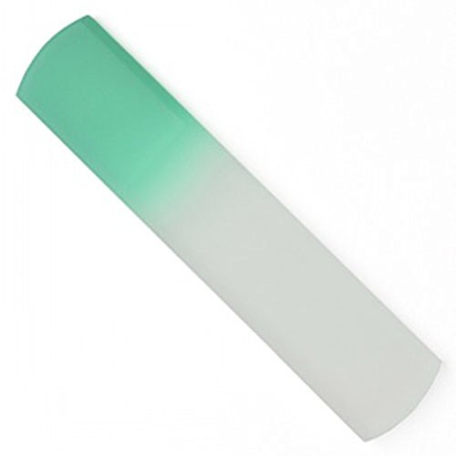 Genuine Czech Teal Green Crystal Glass 6 1/4 inch Spa Bar Slab Foot File