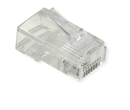 VALUE 21993060 Modular Plug Sin apantallamiento, Cat. 5E, 10 Unidades, Transparente