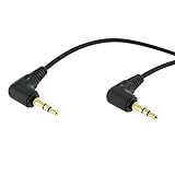 Valley Enterprises 3.5mm Male Right Angle to 3.5mm Male Right Angle Audio Cable, Length 6 Inches