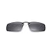 Tacloft Unisex Rectangle 57mm Polarized Clip on Sunglasses CLIPON2015 Grey