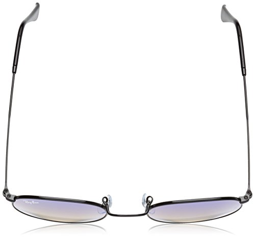 Ray-Ban ROUND METAL - SHINY BLACK Frame MIRROR GRADIENT BLUE Lenses 50mm Non-Polarized