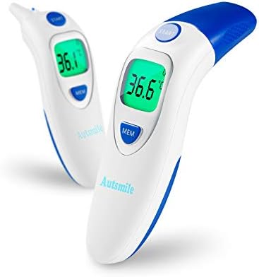 Digital Forehead and Ear Thermometer for Baby and Adults,Infrared Fever Thermometer, 1 Second Reading, Fever Warning,Memory Recall