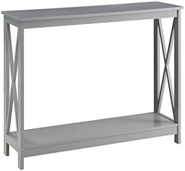 Grey Console Table Entryway Furniture Display Books Storage Shelves Telephone Stand Hallway Home Office Living Room Side Table