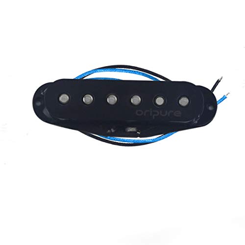 OriPure Hot Strat Single Coil Pickup Vintage Staggered Alnico 5 Pickup Black Cover - Middle Position - Thumbnail 2