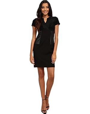 Calvin Klein Women's Short Sleeve Multi Media Sheath Dress