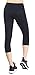 Neonysweets Women's Capri Workout Leggings with Pocket Running Yoga Pants Black M