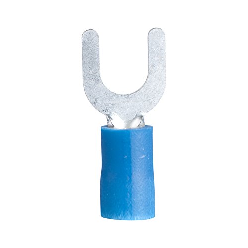 Gardner Bender 10-113 Terminal Spade, 16-14 AWG, Stud Sz 4-6, Blue  (100 pk)