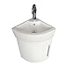 Renovators Supply Myrtle Corner Vanity Sink - Wall Mount Vanity Sink with White Cabinet - Heavy-Duty Bathroom Vanity Sink with Chrome Faucet and Pop up Drain - Porcelain Scratch and Stain Resistant