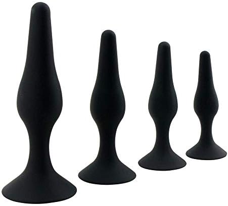 4Pcs Kit Silicone Repeatable Use Toy for Her Or Her Black