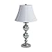 Park Madison Lighting PMT-1806-17 Tall Polished Nickel Table Lamp Set with Designer Ribbed Crystal Glass and Hand Crafted Shades, 2-Piece, 14