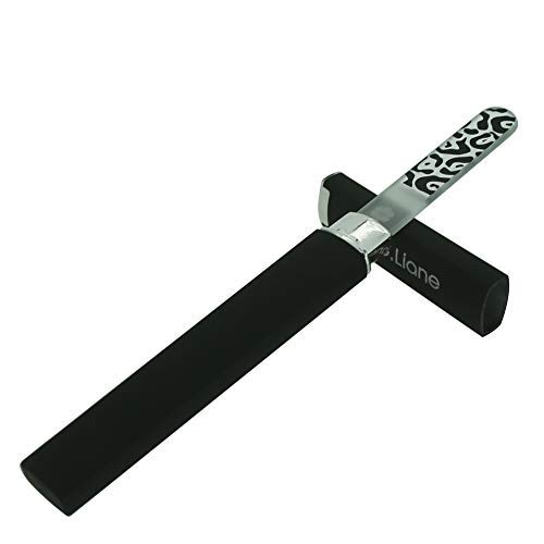 G.Liane Glass Nail Files Professional Crystal Nail File for Natural Nails Acrylic Nails Gels Nails Manicure Pedicure Tools for Home and Salon (Black)