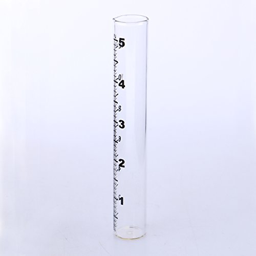 OUNONA 2Pcs Rain Gauge Glass Replacement Tube Flat-bottomed Rain Gauge Test Tube with Scale for Yard Garden Outdoor Home 12cm