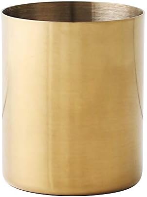 Pen Pot Gold Makeup Brush Holder Vase for Flowers Desk Organiser 3.94x3.27x3.27inch 7.58oz by NEWBEER