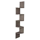 Danya B Large Rustic Weathered Oak Laminate Corner Wall Mount Shelf (Kitchen)