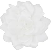 Dainty Satin Rose Brooch with Silk Camellia Flower for Women - Large Lapel Pin, Hair Clip, Wedding Party Accessory