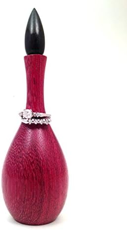 "Oil Lamp" Ring Stand - Hand-Polished Wood Ring Stand - Purpleheart Wood