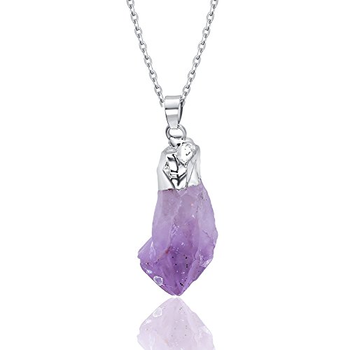 Natural Raw Irregular Amethyst Citrine Crystal Point Pendant For Jewelry Gifts
